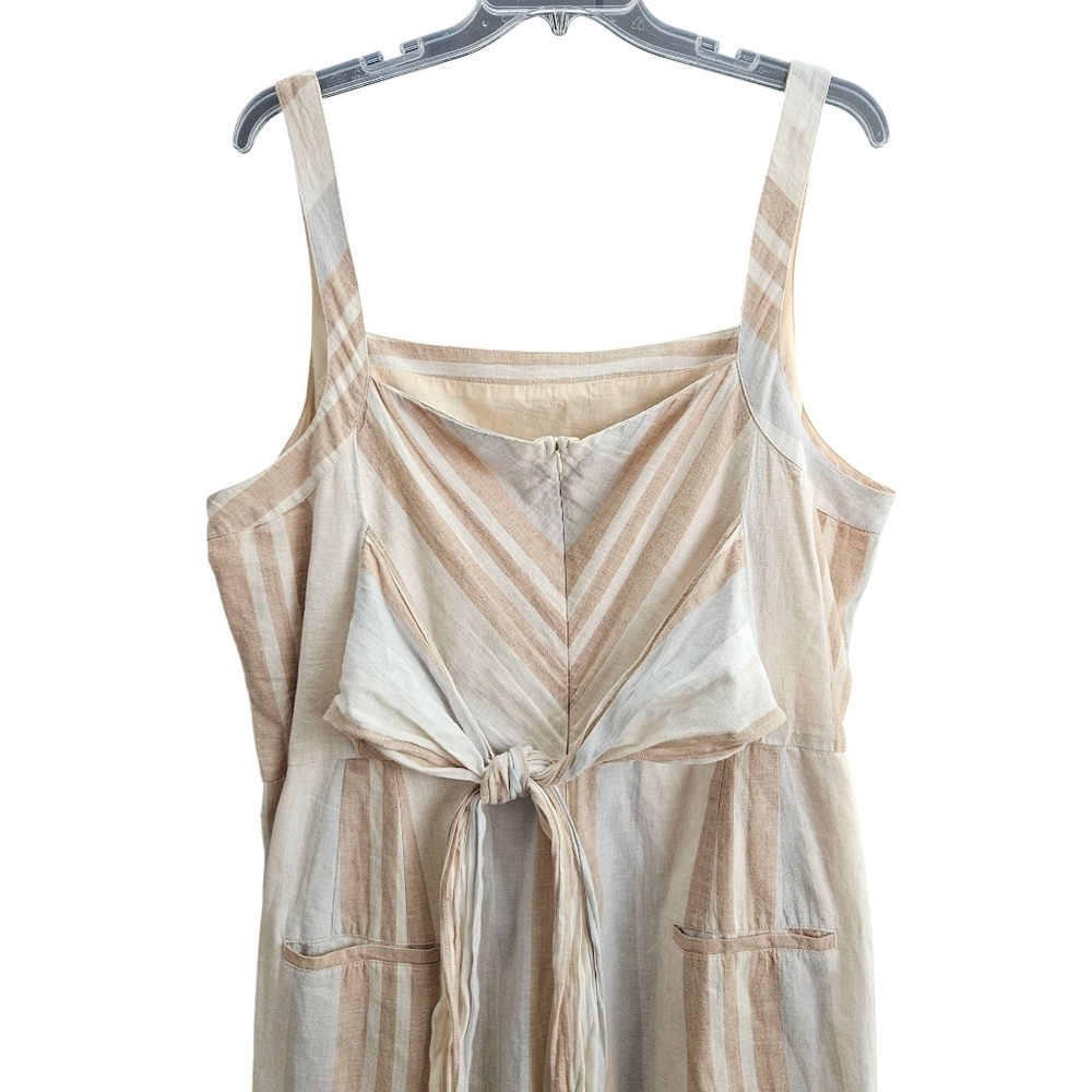 Anthropologie Tan and Cream Striped Jumpsuit - Picture 5 of 16